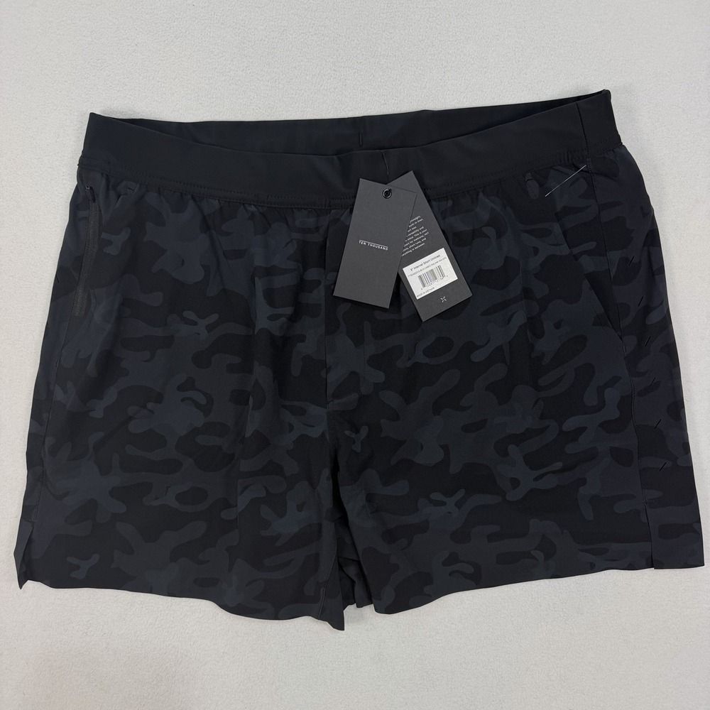 NWT Ten Thousand The Interval Short Men's XXL 5" UnLined Black Camo TTSH002V3